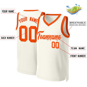 Custom Khaki Orange Classic Tops Basketball Jersey
