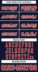 Custom Navy Red-White Classic Tops Basketball Jersey