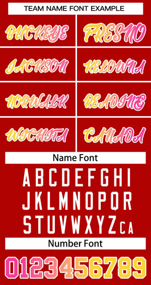 Custom Red Yellow-White Classic Gradient Fashion Tops Basketball Jersey