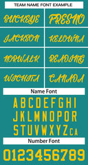 Custom Teal Yellow Classic Tops Basketball Jersey