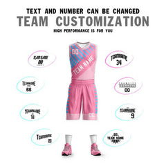 Custom Pink White Graffiti Pattern Sets Bar Element Basketball Jersey