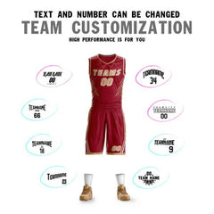 Custom Maroon Old Gold-White Graffiti Pattern Sets Claw Element Basketball Jersey