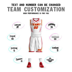 Custom White Gold-Red Graffiti Pattern Sets Claw Element Basketball Jersey