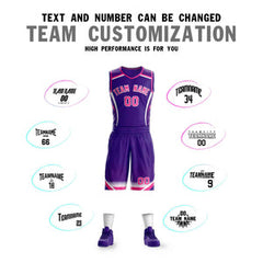 Custom Purple Pink-White Graffiti Pattern Sets Points Element Basketball Jersey