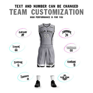 Custom Gray Black-White Graffiti Pattern Sets Points Element Basketball Jersey