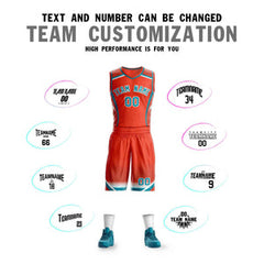 Custom Orange Aqua-White Graffiti Pattern Sets Points Element Basketball Jersey