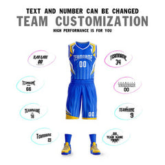 Custom Royal White Graffiti Pattern Sets Angular Element Basketball Jersey