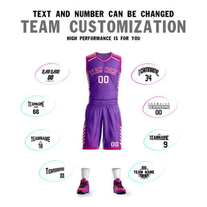 Custom Purple Rose Pink-White Graffiti Pattern Sets Bar Element Basketball Jersey