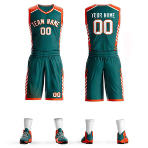 Custom Aqua White-Orange Graffiti Pattern Sets Bar Element Basketball Jersey