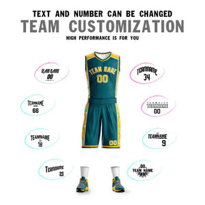 Custom Aqua Gold-White Graffiti Pattern Sets Lightning Basketball Jersey