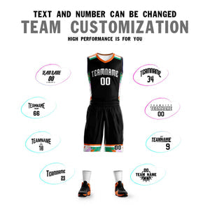 Custom Black White Graffiti Pattern Sets Basketball Jersey