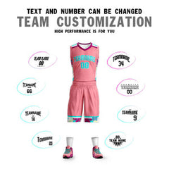 Custom Light Pink White-White Graffiti Pattern Sets Basketball Jersey