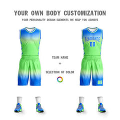 Custom Light Blue White Blue-White Gradient Fashion Sets Basketball Jersey