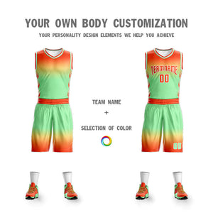 Custom Orange Yellow Orange-White Gradient Fashion Sets Basketball Jersey
