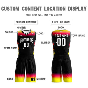 Custom Black White Gradient Fashion Sets Basketball Jersey
