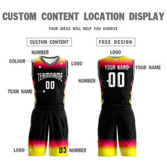 Custom Black White Gradient Fashion Sets Basketball Jersey