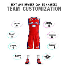 Custom Red White Navy Classic Sets Mesh Basketball Jersey