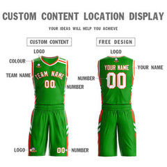 Custom Green Orange White Classic Sets Mesh Basketball Jersey