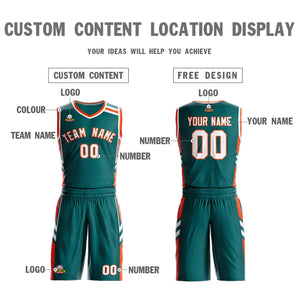 Custom Aqua Orange White Classic Sets Mesh Basketball Jersey