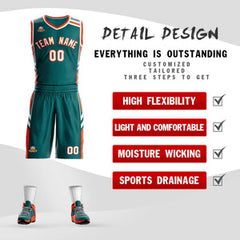 Custom Aqua Orange White Classic Sets Mesh Basketball Jersey