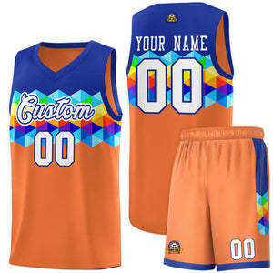 Custom Royal Orange-White Personalized Colorful Basketball Jersey Sets