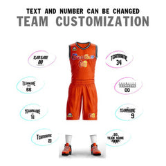 Custom Orange White Graffiti Pattern Sets Mesh Basketball Jersey