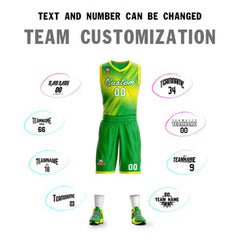 Custom Green White-Green Gradient Fashion Sets Slash Basketball Jersey