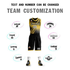 Custom Yellow Black-Yellow Gradient Fashion Sets Slash Basketball Jersey