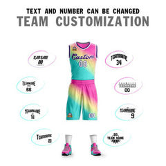 Custom Red Green-Purple Gradient Fashion Sets Slash Basketball Jersey