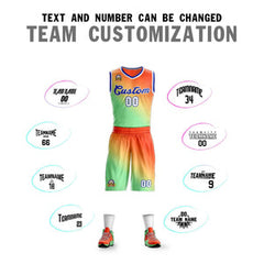 Custom Orange Green-Royal Gradient Fashion Sets Slash Basketball Jersey