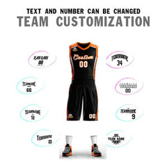 Custom Black White-Orange Classic Sets Mesh Basketball Jersey