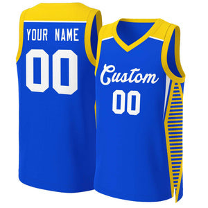 Custom Royal White Classic Tops Mesh Basketball Jersey