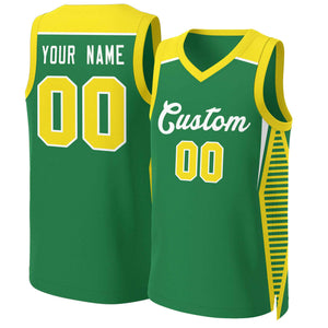 Custom Kelly Green White Classic Tops Mesh Basketball Jersey