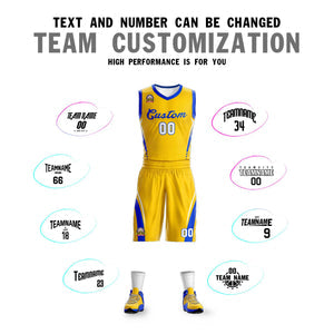 Custom Gold Royal Classic Sets Mesh Basketball Jersey