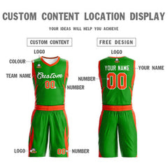 Custom Green Green Classic Sets Mesh Basketball Jersey
