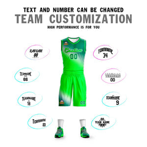 Custom Kelly Green Neon Green Gradient Fashion Sports Uniform Basketball Jersey
