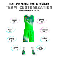 Custom Kelly Green Neon Green Gradient Fashion Sports Uniform Basketball Jersey