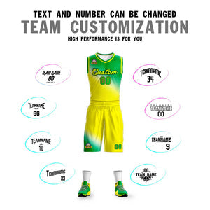 Custom Kelly Green Gold Gradient Fashion Sports Uniform Basketball Jersey