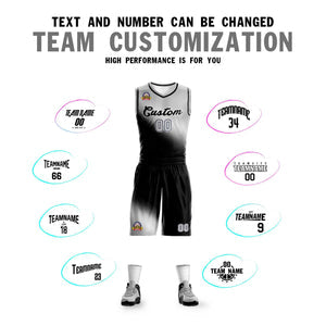 Custom Light Gray Black Gradient Fashion Sports Uniform Basketball Jersey