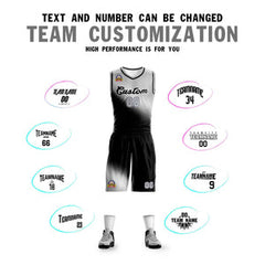 Custom Light Gray Black Gradient Fashion Sports Uniform Basketball Jersey