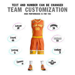 Custom Orange Gold-White Graffiti Pattern Sets Lightning Basketball Jersey