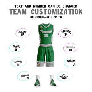 Custom Kelly Green Gray-White Graffiti Pattern Sets Lightning Basketball Jersey