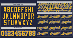 Custom Navy Gold-White Classic Style Authentic Baseball Jersey