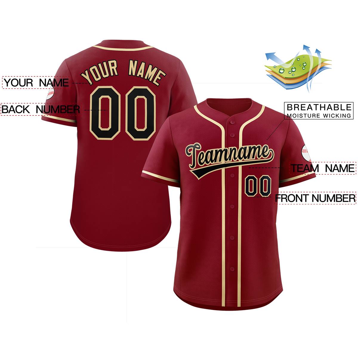 Custom Baseball Jersey Stitched Personalized Baseball Shirts Sports Uniform for Team