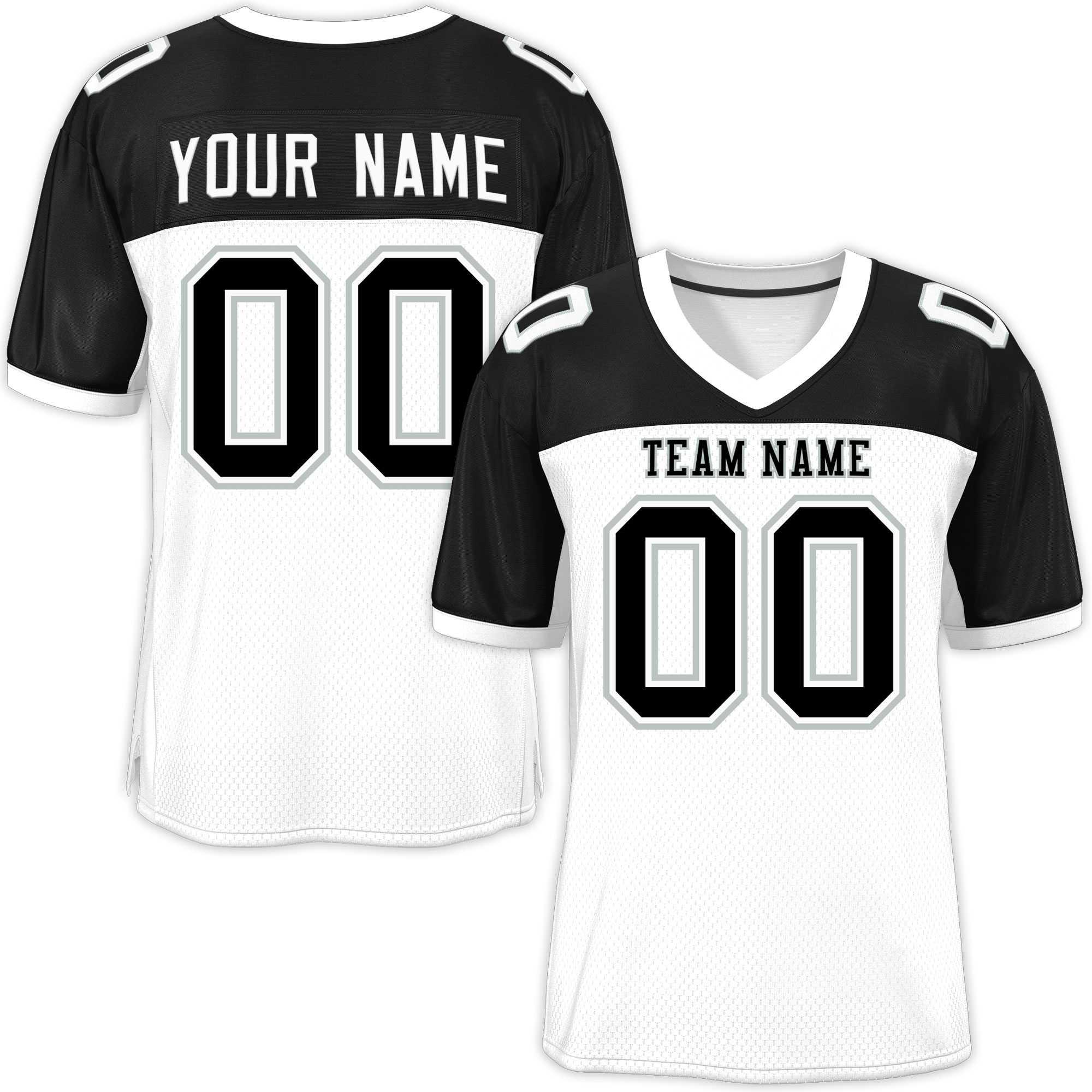 Custom White-Black Raglan Sleeves Fashion Authentic Football Jersey