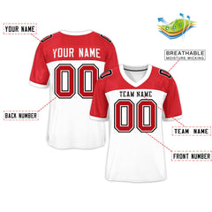 Custom White-Red Raglan Sleeves Fashion Authentic Football Jersey