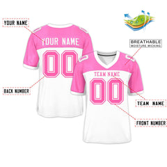 Custom White-Pink Raglan Sleeves Fashion Authentic Football Jersey