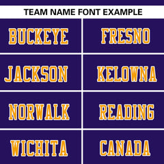 Custom Purple-Yellow Raglan Sleeves Fashion Authentic Football Jersey