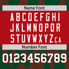 Custom Green Red Raglan Sleeves Personalized Camo Authentic Football Jersey