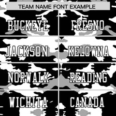 Custom Black White-Gray Personalized Camo Authentic Football Jersey